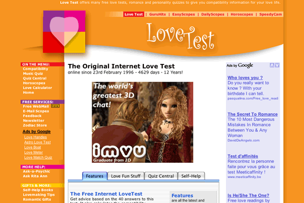 LoveTest.com - love tests and personality quizzes