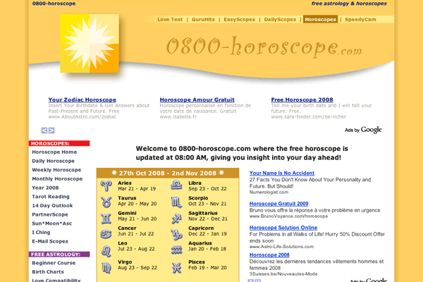 0800-horoscope.com - astrology information