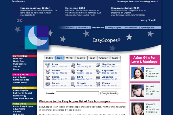 EasyScopes.com - astrology and horoscope directory